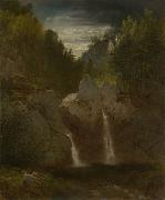 John Frederick Kensett Rock Pool, Bash-Bish Falls painting
